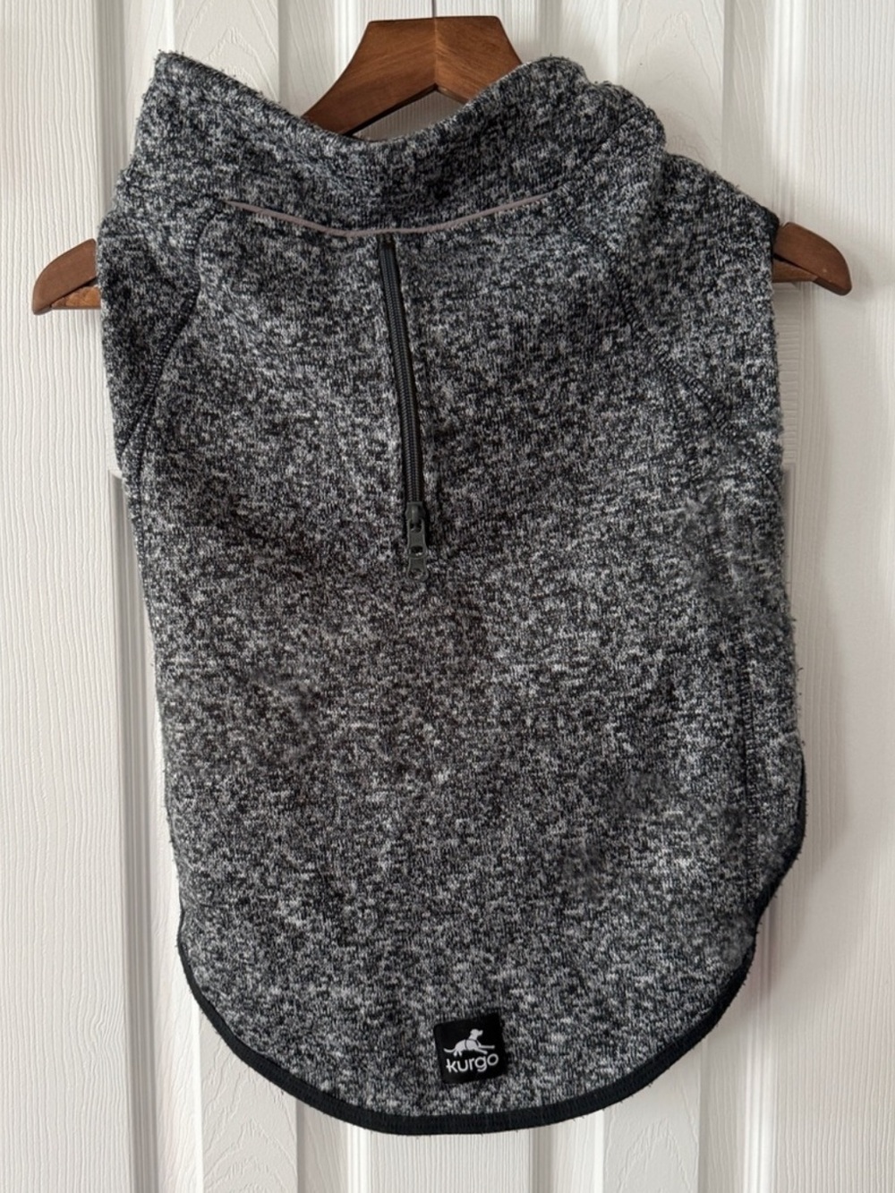 Kurgo Large Dog Fleece Jacket Gray Marled Reflective Zip Winter Coat